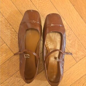Brown Patent Leather Flats